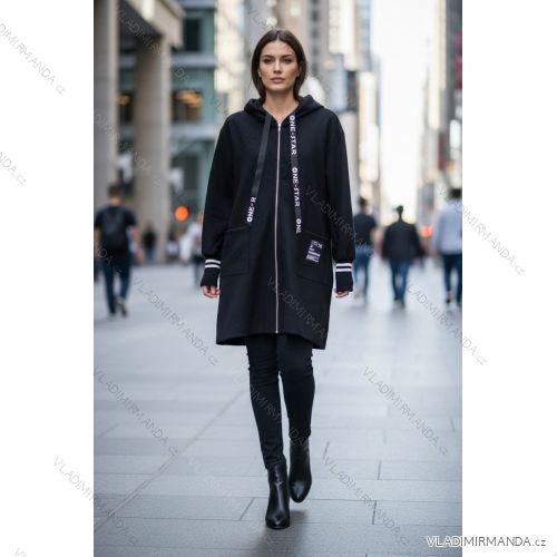Mikina predĺžená teplá dlhý rukáv dámska nadrozmer (50/52/54 ONE SIZE) TALIANSKA MÓDA IMD25245