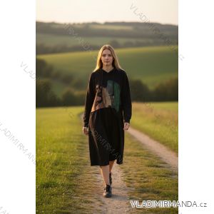 Šaty mikinové dlhý rukáv dámske (S/M/L ONE SIZE) TALIANSKA MÓDA IMD25262