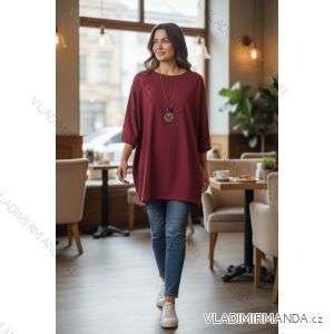 Tunika teplá dlhý rukáv dámska nadrozmer (54/56/58 ONE SIZE) TALIANSKA MÓDA IMD25272