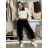 Nohavice dlhé s opaskom manžestrové  dámske SIMONA (XS/S/M ONE SIZE) IMPOZ25LV-25480