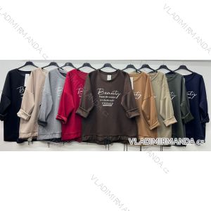 Mikina teplá dlhý rukáv dámska nadrozmer (54/56/58 ONE SIZE) TALIANSKA MÓDA IM425703