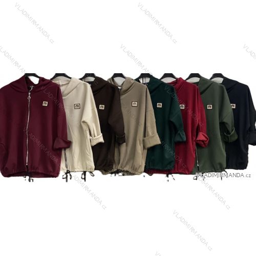 Mikina teplá s kapucňou dlhý rukáv dámska (S/M/L ONE SIZE) TALIANSKA MÓDA IMC25486