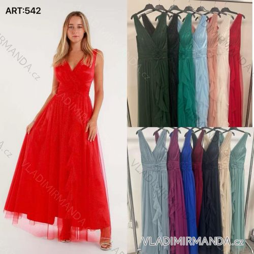 Šaty dlhé spoločenské nad ramienka dámske (S/M/L ONE SIZE) TALIANSKA MÓDA IMC25487