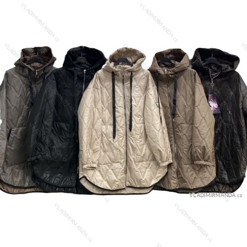 Bunda podzimní dlhý rukáv dámska nadrozmer (54/56/58 ONE SIZE) TALIANSKA MÓDA IMC25502