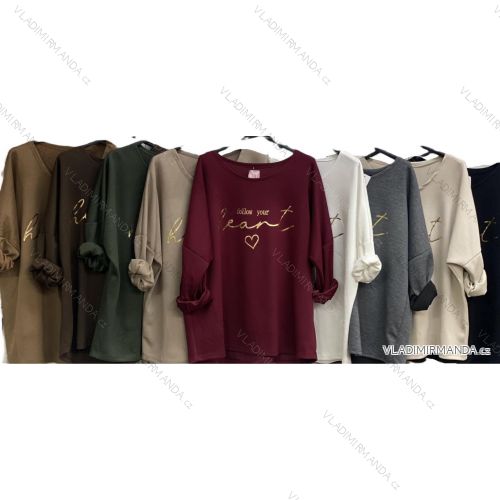 Tunika dlhý rukáv dámska nadrozmer (48/50/52 ONE SIZE) TALIANSKA MÓDA IMC25503