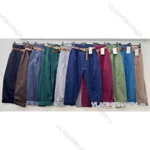 Nohavice volnočasové s opaskom dámske nadrozmer (44/46/48 ONE SIZE) TALIANSKA MÓDA IM425719