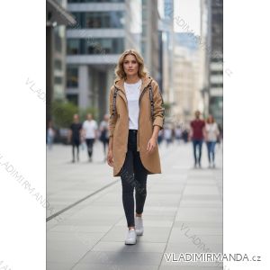 Kabát flaušový na zip dlhý dámsky (S/M/L) TALIANSKA MÓDA IMD25282