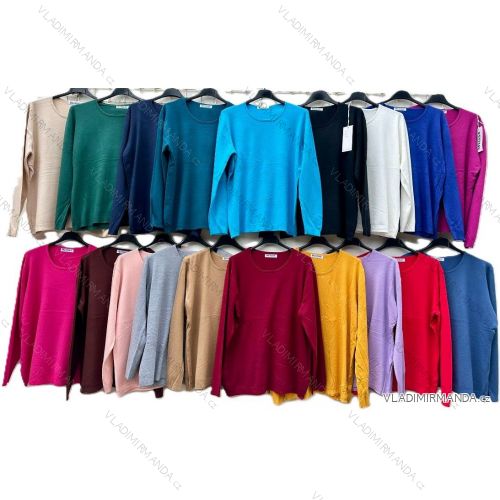 Sveter úpletový dlhý rukáv dámsky (40/42/44 ONE SIZE) TALIANSKÁ MÓDA IMD25299