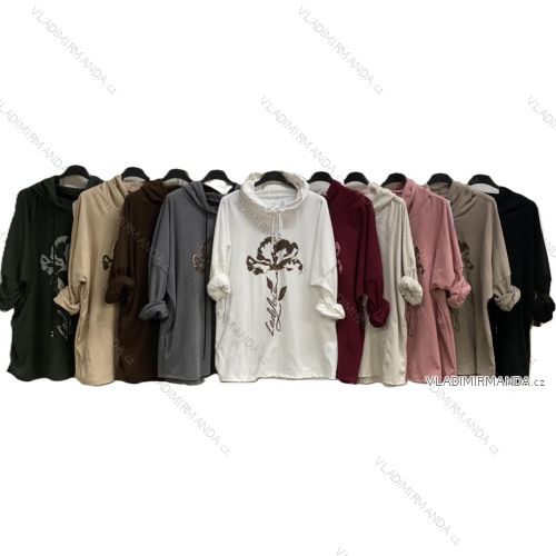 Tunika teplá dlhý rukáv dámska nadrozmer (54/56/58 ONE SIZE) TALIANSKA MÓDA IMC25466