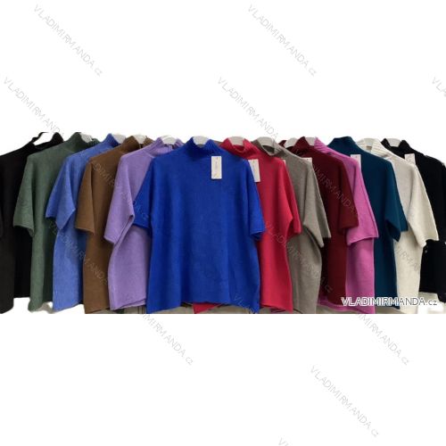 Sveter úpletový s rolákom krátky rukáv dámsky nadrozmer (48/50/52 ONE SIZE) TALIANSKA MÓDA IMC25472