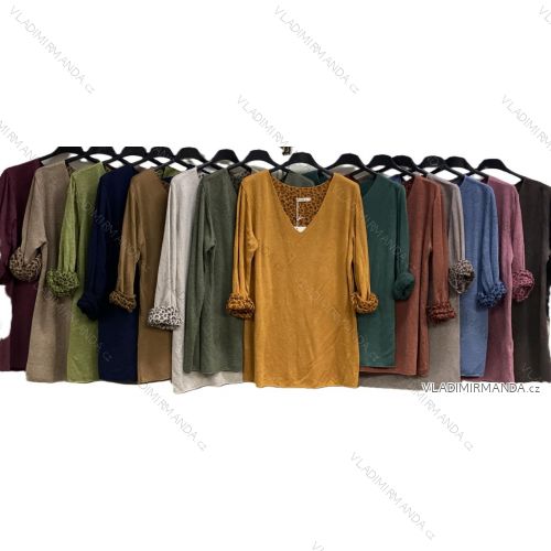 Tunika úpletová dlouhý rukáv dámská (S/M/L ONE SIZE) ITALSKÁ MÓDA IMC25474