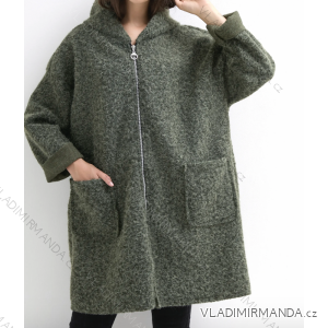 Kabát s kapucňou dlhý rukáv dámsky (S/M/L ONE SIZE) TALIANSKA MÓDA IMPLI2520606A