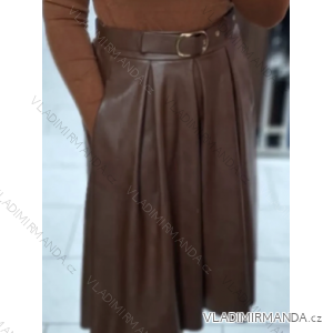 Sukňa koženková stredne dlhá s opaskom dámska (S/M/L ONE SIZE) TALIANSKA MÓDA IMPLI258040