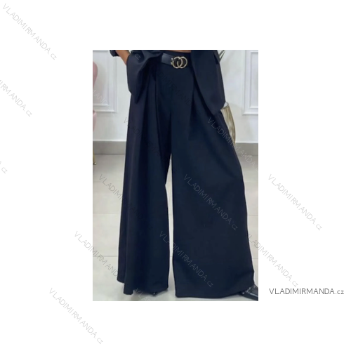 Nohavice elegantné s opaskom dlhé dámske (S/M/L ONE SIZE) TALIANSKA MÓDA IMPLI253397