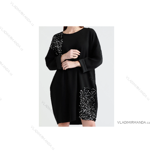 Šaty dlhý rukáv dámske (S/M/L ONE SIZE) TALIANSKA MÓDA IMPLI2507420