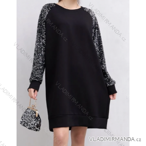 Šaty dlhý rukáv dámske (S/M/L ONE SIZE) TALIANSKA MÓDA IMPLI258006