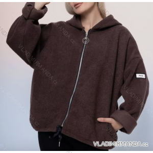 Bunda s kapucňou dlhý rukáv dámska (S/M/L ONE SIZE) TALIANSKA MÓDA IMPLI2550961-