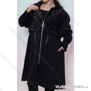 Bunda slabá s kapucňou na zips dlhý rukáv dámska (S/M/L ONE SIZE) TALIANSKA MÓDA IMPLI2550874-