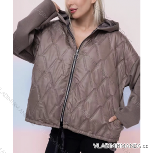 Bunda krátka s kapucňou dlhý rukáv dámska (S/M/L ONE SIZE) TALIANSKA MÓDA IMPLI2550875