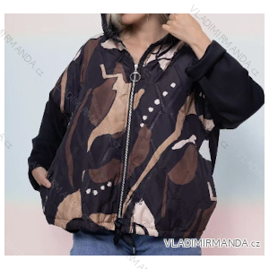 Bunda krátka s kapucňou dlhý rukáv dámska (S/M/L ONE SIZE) TALIANSKA MÓDA IMPLI2550875-51875