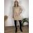 Šaty úpletové teplé s rolákom dlhý rukáv dámske JANE(M/L/XL ONE SIZE) TALIANSKA MÓDA IM425646/DUR M/L/XL béžová