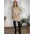 Šaty úpletové teplé s rolákom dlhý rukáv dámske JANE(M/L/XL ONE SIZE) TALIANSKA MÓDA IM425646/DUR M/L/XL béžová