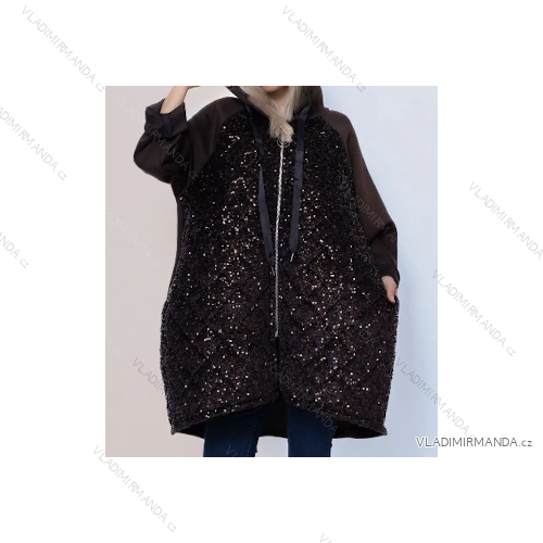 Mikina s kapucňou na zips dlhý rukáv dámska (S/M/L ONE SIZE) TALIANSKA MÓDA IMPLI2551146