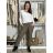 Nohavice strečové stláčače zateplené dlhé dámske PANTALONE (S/M/L ONE SIZE) TALIANSKA MÓDA IMPOZ25OL-5591/DUR S/M/L béžová