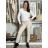 Nohavice strečové stláčače zateplené dlhé dámske PANTALONE (S/M/L ONE SIZE) TALIANSKA MÓDA IMPOZ25OL-5591/DUR S/M/L béžová
