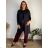 Cardigan s vreckami dlhý rukáv dámsky nadrozmer GITA (46/48/50 ONE SIZE) TALIANSKA MÓDA IMC25337/DUR 46/48/50 čierna