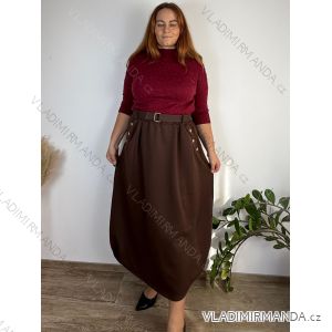 Sukňa teplá s opaskom dámska nadrozměr GABI (46/48/50 ONE SIZE) TALIANSKA MÓDA IM425698/DUR