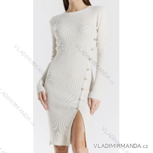 Šaty elegantný dlhý rukáv dámske (S/M/L ONE SIZE) TALIANSKA MÓDA IMPLI252503