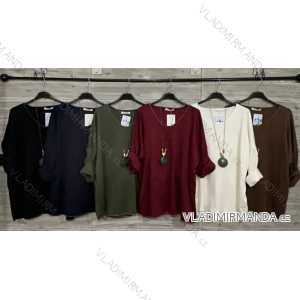 Tunika elegantná s príveskom dlhý rukáv dámska (S/M/L ONE SIZE) IMPOZ25LW-90558