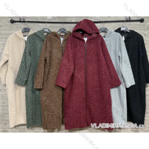 Kabát teplý s kapucňou dlhý rukáv dámsky (S/M/L ONE SIZE) IMPOZ25SM-3335