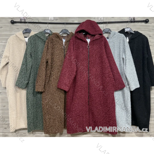 Kabát teplý s kapucňou dlhý rukáv dámsky (S/M/L ONE SIZE) IMPOZ25SM-3335