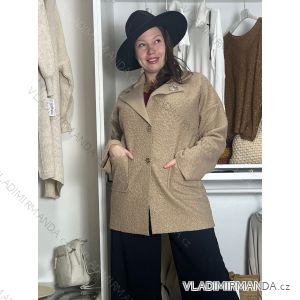 Kabát baránkový na gombíky dlhý rukáv dámsky HEART  (40/42/44 ONE SIZE) INDICKÁ MÓDA IMWKA252696