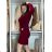 Šaty úpletové dlhý rukáv dámske MARIA (S/M/L ONE SIZE) TALIANSKA MÓDA IMD25169/DUR S/M/L vínová