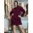 Šaty oversize mikinové maslové dlhý rukáv dámske ANNA (S/M/L ONE SIZE) TALIANSKA MÓDA IMD25164