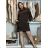 Šaty oversize mikinové maslové dlhý rukáv dámske ANNA (S/M/L ONE SIZE) TALIANSKA MÓDA IMD25164/DUR S/M/L hnedá