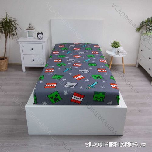 Prestieradlo minecraft detské chlapčenské (90x200x25 cm) SETINO 711-FT244