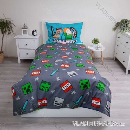 Obliečky minecraft detské chlapčenské (140x200cm; 70 x 90cm) SETINO 710-BS227