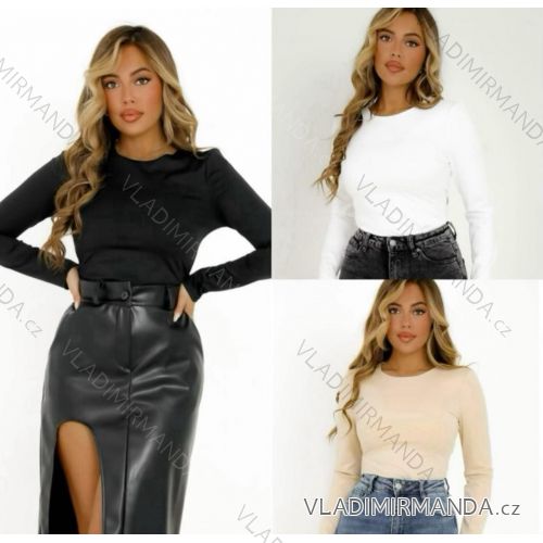 Tričko elegantný dlhý rukáv dámske (XS/S/M ONE SIZE) TALIANSKA MóDA IMM23M31346