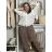Košeľa oversize 3/4 dlhý rukáv dámska nadrozměr (40/42/44 ONE SIZE) IMPOZ25AM-3839/DUR  biela
