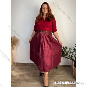 Sukňa s páskem manžestrová dámska nadrozměr AMONA (42/44/46 ONE SIZE) TALIANSKA MóDA IMSM251159/DUR