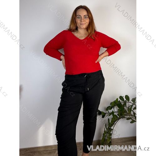 Nohavice strečové dámske nadrozmer (48/50/52 ONE SIZE) TALIANSKA MÓDA IM424639
