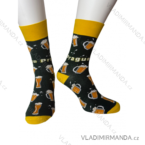 Ponožky veselé pivo praha pánske (41-43, 44-46) POLSKÁ MÓDA DPP22PIVOPRAHA