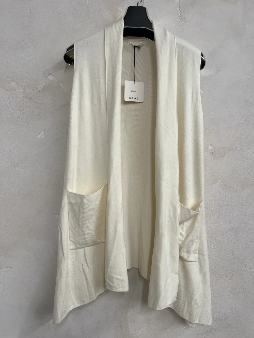 Cardigan bavlnený bez rukávu dámsky (S/M/L ONE SIZE) TALIANSKA MÓDA IMPNF25ZS9095