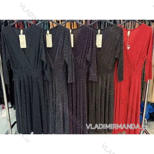 Šaty dlhé spoločenské dlhý rukáv dámske (XS/S/M ONE SIZE) TALIANSKA MÓDA IMM25M6062