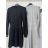 Šaty krátke pletené dlhý rukáv dámske (S/M/L ONE SIZE) TALIANSKA MÓDA IMD24490
