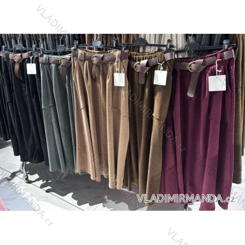 Nohavice manžestrové s opaskom dámske (XS/S/M ONE SIZE) TALIANSKA MÓDA IMM25M6201